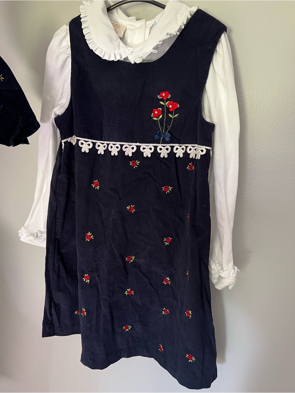 NWT vintage Little Bitty Corduroy Dress Set with matching hat